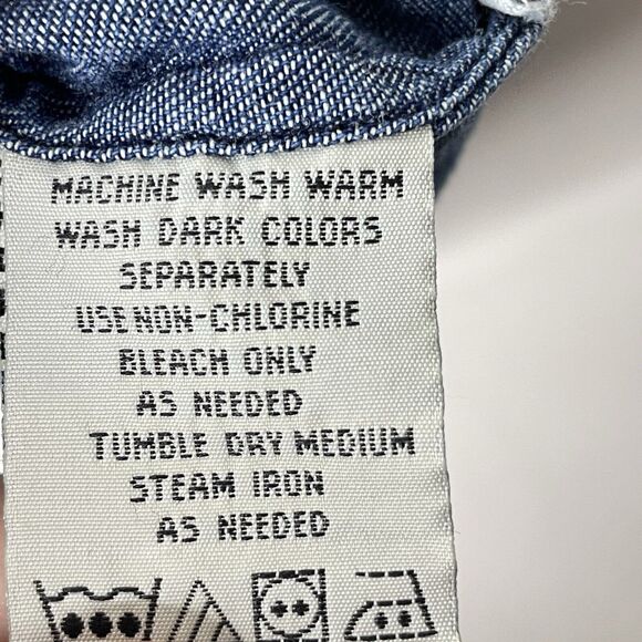 Y2K Vintage Wrangler Womens Shirt L Blue Denim Embroidery Teacher Cottage - Picture 5 of 7